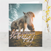 美しいバレンタインデーにおしゃれな馬 カード (黄色い花)