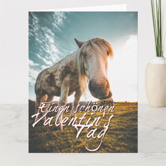 美しいバレンタインデーにおしゃれな馬 カード (正面)