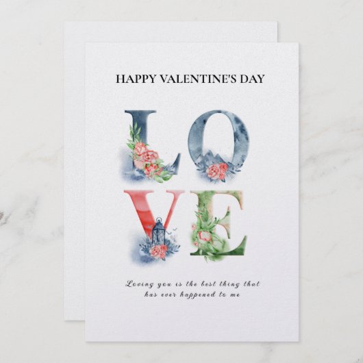 美しいバレンタインデーのラブレターカード シーズンカード (正面/裏面)