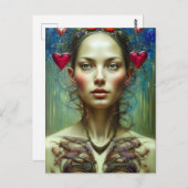 美しいバレンタイン女神はがき ポストカード (正面/裏面)