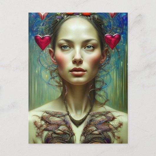 美しいバレンタイン女神はがき ポストカード (正面)