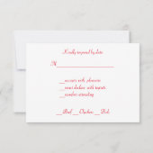 美しいバレンタイン・デ結婚ーの応答カード 出欠カード (裏面)