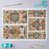 美しいバロックのロココエンジェルデコページ紙 薄葉紙 (クラフト)