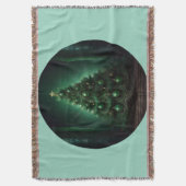 美しいバロックスタイルクリスマスツリー スローブランケット (正面縦)