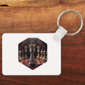 美しいバロック様式のチェスのピース – 女王 キーホルダー (正面)