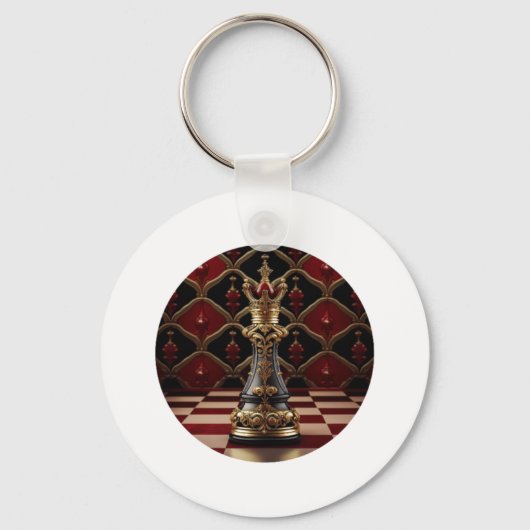 美しいバロック様式のチェスのピース – 女王 キーホルダー (正面)