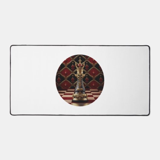 美しいバロック様式のチェスのピース – 女王 デスクマット (正面)