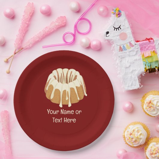 美しいバンドスポンジ – フルートケーキとテキスト ペーパープレート (パーティー)