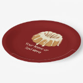 美しいバンドスポンジ – フルートケーキとテキスト ペーパープレート (アングル)