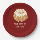 美しいバンドスポンジ – フルートケーキとテキスト ペーパープレート (正面)