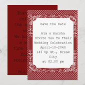 美しいバーガンディのカード 招待状 (正面/裏面)