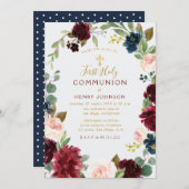 美しいバーゴーニュフローラ初の聖餐式 招待状 (正面/裏面)