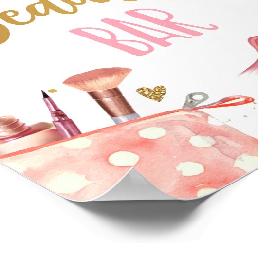 美しいバースパパーティーメイクアップグラマガール誕生日 ポスター (角)