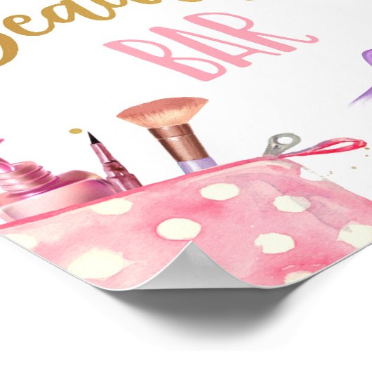 美しいバースパパーティーメイクアップグラマガール誕生日 ポスター (角)