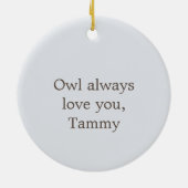 美しいバーレッドフクロウオドゥボンバレンタイン セラミックオーナメント (裏面)
