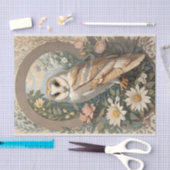 美しいバーンフクロウ野生動物 薄葉紙 (クラフト)