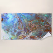 美しいパウアブラックアワロンニュージーランドシェル ビーチタオル (正面)