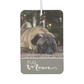 美しいパグあなたの犬の写真を挿入 カーエアーフレッシュナー (正面)