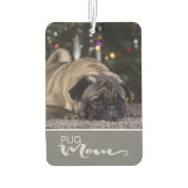 美しいパグあなたの犬の写真を挿入 カーエアーフレッシュナー (裏面)