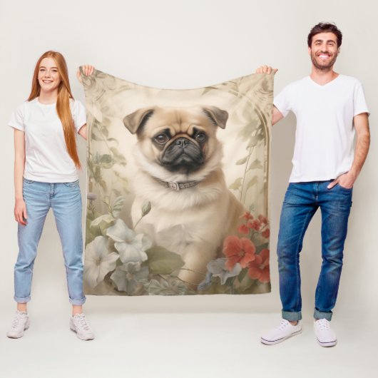 美しいパグ フリースブランケット (インサイチュ)