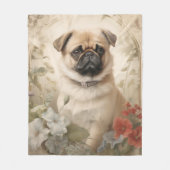 美しいパグ フリースブランケット (正面)