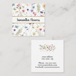 美しいパステルの花 スクエア名刺