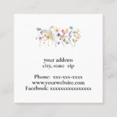 美しいパステルの花 スクエア名刺 (裏面)