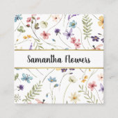 美しいパステルの花 スクエア名刺 (正面)