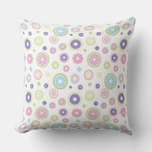 美しいパステルカラーの円パターン。 クッション (正面)