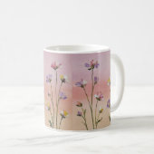 美しいパステルカラーの野の花の植物学コーヒーマグ コーヒーマグカップ (正面右)