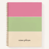 美しいパステルカラーブロック&スクリプト名 ノートブック (正面)
