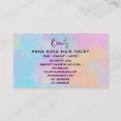 *~*美しいパステルガーリー抽象芸術レインボーモダン 名刺 (裏面)