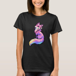美しいパステルギャラクシーフォックスグラフィックTシャツ Tシャツ