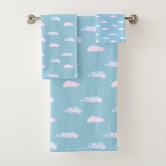 美しいパステルクラウドオンライトブルー バスタオルセット (インサイチュ)