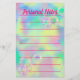 美しいパステルバブルレインボーオフィスノート 便箋