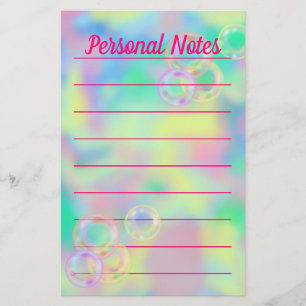美しいパステルバブルレインボーオフィスノート 便箋