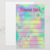 美しいパステルバブルレインボーオフィスノート 便箋 (正面/裏面)