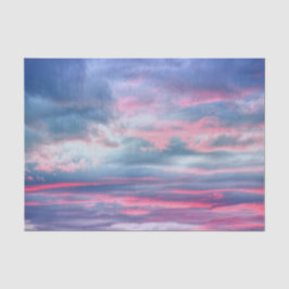 美しいパステルピンクの雲 白い青い空 薄葉紙