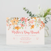 美しいパステルフローラスクリプトマザーズデイブランチ 招待状 (スタンド正面)