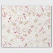 美しいパステルフローラピンクかわいい21歳の誕生日 ラッピングペーパー (フラット)