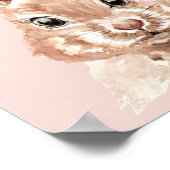 美しいパステルモダンピンクウォーターカラーバニーラブリー ポスター (角)