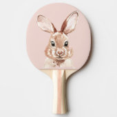 美しいパステルモダンピンクウォーターカラーバニーラブリー 卓球ラケット (正面)