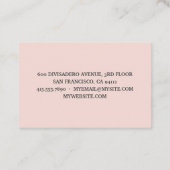 美しいパステルモダンピンクウォーターカラーバニーラブリー 名刺 (裏面)