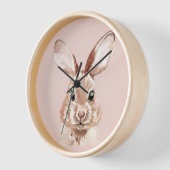 美しいパステルモダンピンクウォーターカラーバニーラブリー 壁時計 (傾斜)