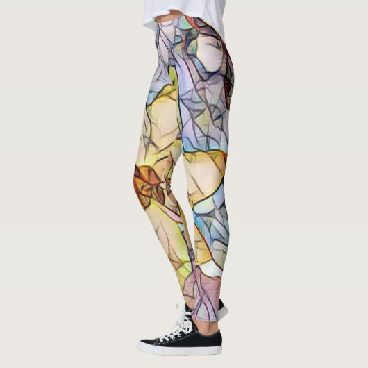 美しいパステルユニークモザイク レギンス (左)
