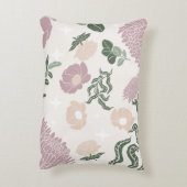 美しいパステル愛されているピンクのフローラスクリプト アクセントクッション (裏面(縦))