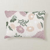 美しいパステル愛されているピンクのフローラスクリプト アクセントクッション (裏面)
