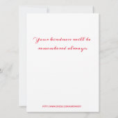 美しいパステル水彩花ありがとう カード (裏面)