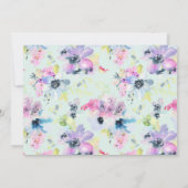 美しいパステル調の花の水彩画-日付を救って下さい セーブザデート (裏面)