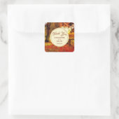 美しいパス秋の木カラフル々秋の結婚式 スクエアシール (バッグ)